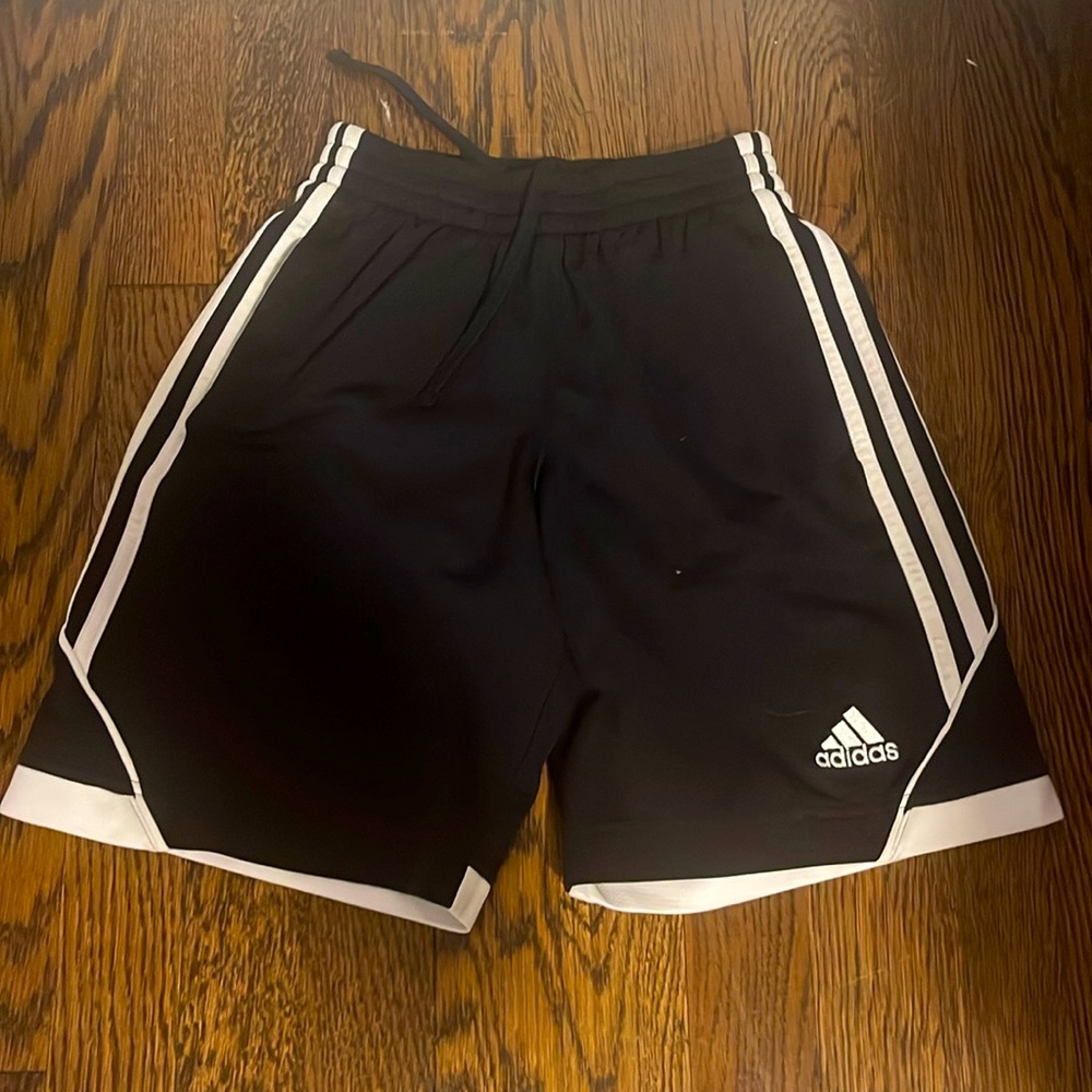 black shorts with white stripe on the side adidas shorts